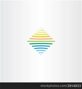 sun and water line square logo symbol