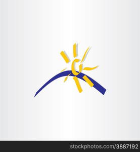 sun and water summer tourism calligraphy icon design