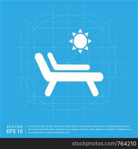 Sun bathe on the chaise longue with umbrella Icon