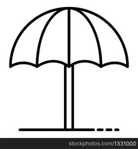 Sun beach umbrella icon. Outline sun beach umbrella vector icon for web design isolated on white background. Sun beach umbrella icon, outline style