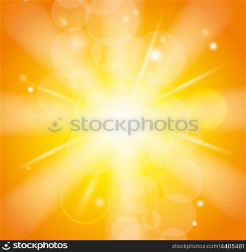 Sun Beams with Orange Yellow Blurred