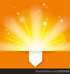 Sun Beams with Orange Yellow Blurred and Paper Sticker