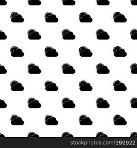 Sun behind clouds pattern. Simple illustration of sun behind clouds vector pattern for web. Sun behind clouds pattern, simple style