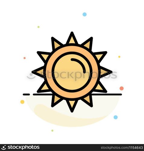 Sun, Brightness, Light, Spring Abstract Flat Color Icon Template
