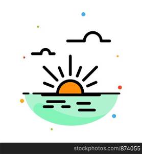 Sun, Brightness, Light, Spring Abstract Flat Color Icon Template