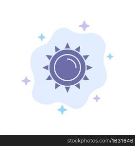 Sun, Brightness, Light, Spring Blue Icon on Abstract Cloud Background