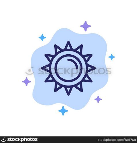 Sun, Brightness, Light, Spring Blue Icon on Abstract Cloud Background