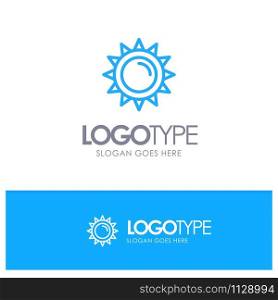 Sun, Brightness, Light, Spring Blue outLine Logo with place for tagline