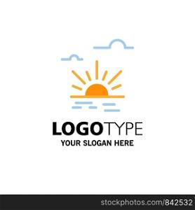 Sun, Brightness, Light, Spring Business Logo Template. Flat Color