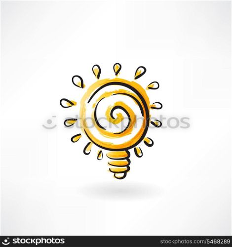 sun bulb grunge icon