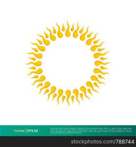 Sun Burn Vector Icon Logo Template Illustration Design. Vector EPS 10.