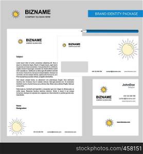 Sun Business Letterhead, Envelope and visiting Card Design vector template