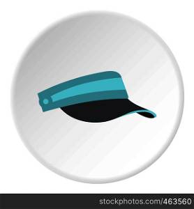 Sun cap icon in flat circle isolated vector illustration for web. Sun cap icon circle