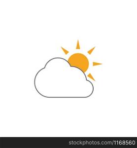 Sun cloud icon design template vector isolated