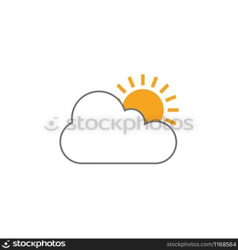 Sun cloud icon design template vector isolated
