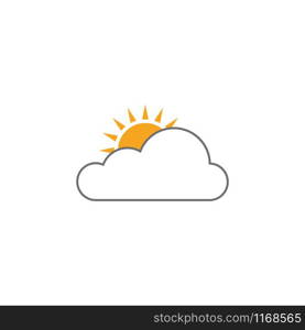 Sun cloud icon design template vector isolated