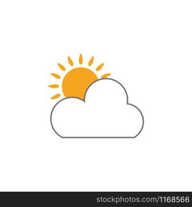 Sun cloud icon design template vector isolated