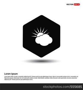 Sun Cloud Icon Hexa White Background icon template - Free vector icon