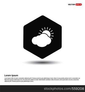 Sun Cloud Icon Hexa White Background icon template - Free vector icon