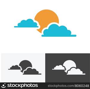 sun cloud logo abstract vector design illustration