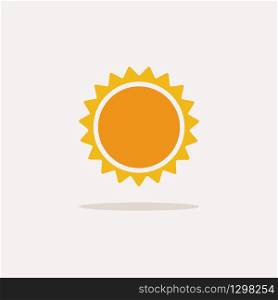 Sun. Color icon with shadow. Weather glyph vector illustration