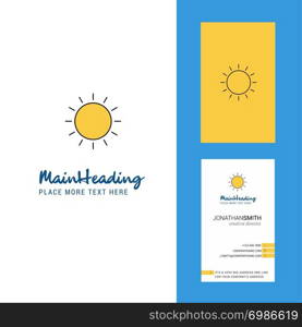 Sun Creative Logo and business card. vertical Design Vector