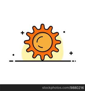 Sun, Day, Light  Business Flat Line Filled Icon Vector Banner Template
