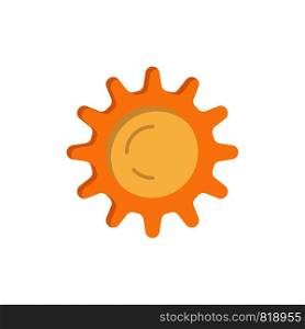Sun, Day, Light Flat Color Icon. Vector icon banner Template