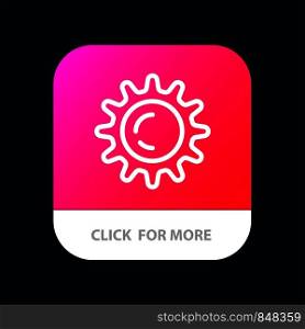 Sun, Day, Light Mobile App Button. Android and IOS Line Version