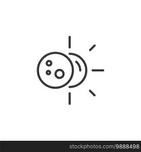 Sun eclipse thin line icon. Isolated outline weather vector illustration