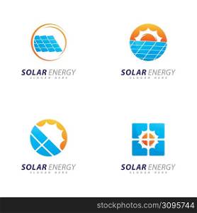 Sun energy logo design template. Creative Solar panel energy electric electricity logo