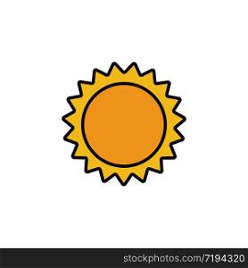 Sun. Filled color icon. Isolated weather vector illustration