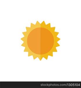 Sun. Flat color icon. Isolated weather vector illustration
