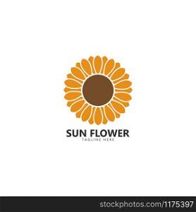 Sun flower floral logo vector icon template