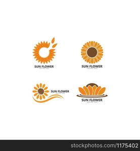 Sun flower floral logo vector icon template