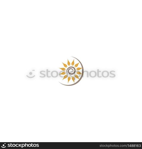 Sun Flower logo icon concept illustration