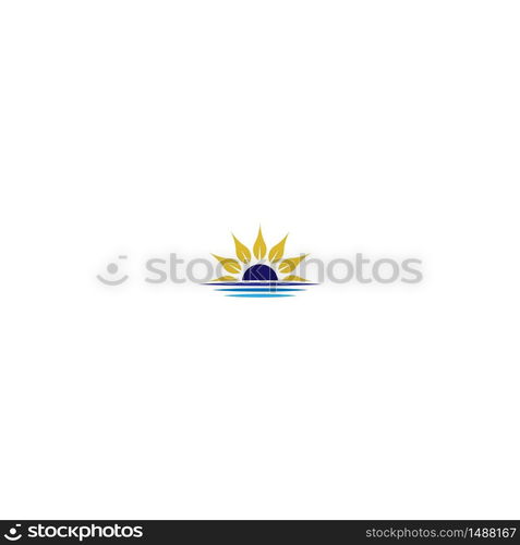 Sun Flower logo icon concept illustration