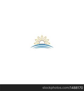 Sun Flower logo icon concept illustration