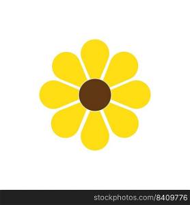 Sun Flower, yellow icon template vector design