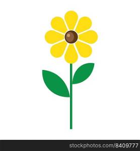 Sun Flower, yellow icon template vector design