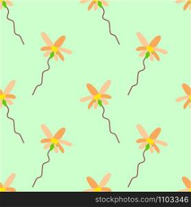 sun flowers branch repeat pattern. textile mosaic design