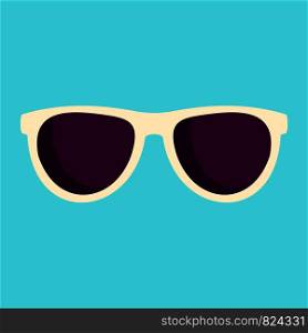 Sun glasses icon. Flat illustration of sun glasses vector icon for web design. Sun glasses icon, flat style