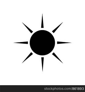 Sun glyph icon. Isolated flat vector symbol illustration on white background.. Sun glyph icon. Isolated flat vector symbol illustration on