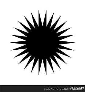 Sun glyph icon. Isolated flat vector symbol illustration on white background.. Sun glyph icon. Isolated flat vector symbol illustration on