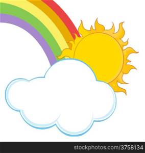 Sun Hiding Behind Cloud With Rainbow