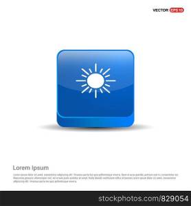 Sun Icon - 3d Blue Button.