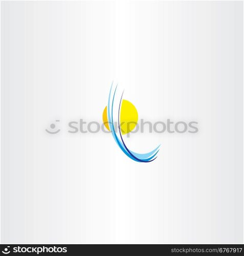 sun icon and water wave abstract logo agency