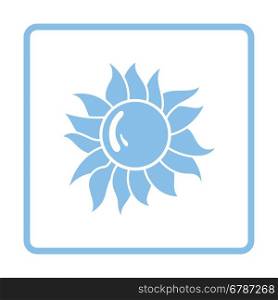 Sun icon. Blue frame design. Vector illustration.
