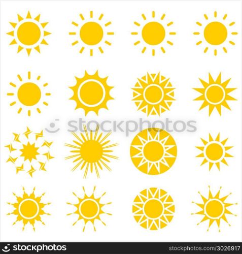 Sun Icon Collection, Vector Art Illustration. Sun Icon Collection,