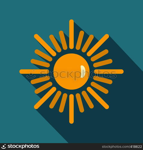 Sun icon. Flat illustration of sun vector icon for web. Sun icon, flat style